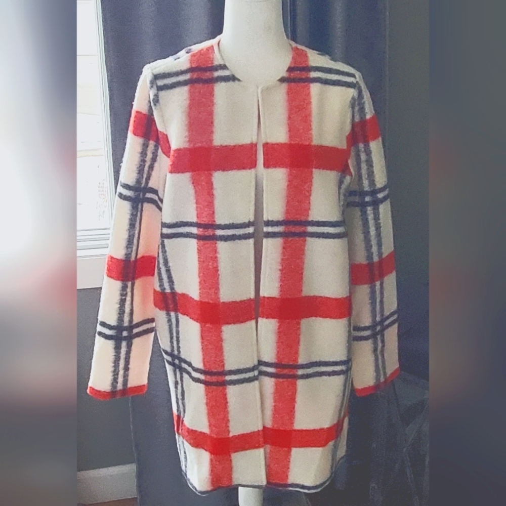 CYNTHIA ROWLEY LONG WOOL CARDIGAN JACKET.  MEDIUM